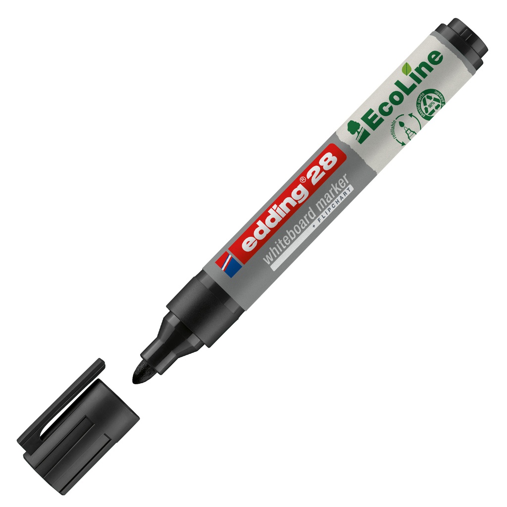 MARCATORE NERO PER LAVAGNE BIANCHE EDDING 28 ECOLINE TRATTO 1,5 - 3,00mm