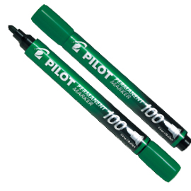 MARCATORE PERMANENTE 100 VERDE P.TONDA 4.5MM PILOT