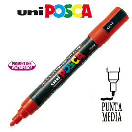 Marcatore UNI POSCA PC5M p.media 1,8-2,5mm rosso UNI MITSUBISHI
