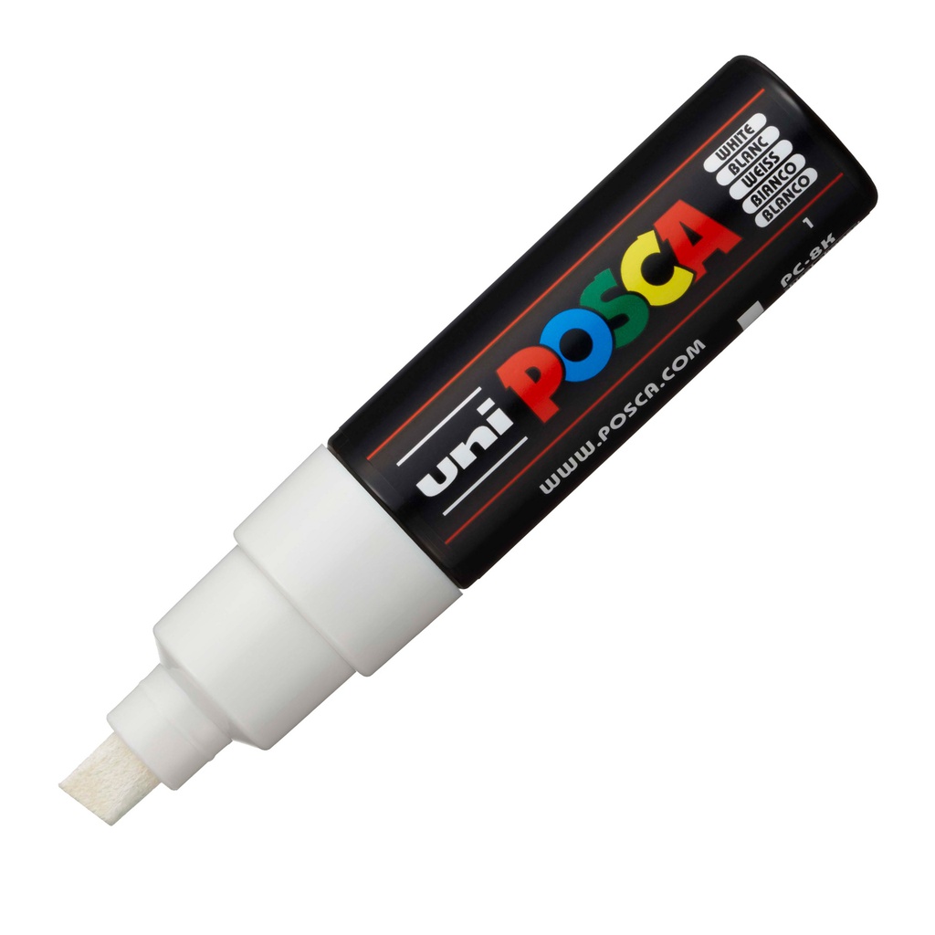 Marcatore UNI POSCA PC8K p.scalpello 8mm bianco UNI MITSUBISHI