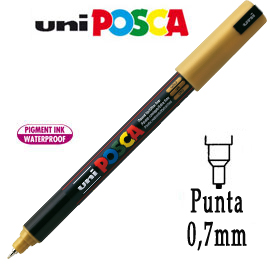 Marcatore UNI POSCA Pen PC1M p.extra fine 0,7mm oro UNI MITSUBISHI