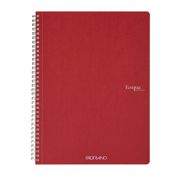Maxiquaderrno A4 70fg 90gr 5mm Ecoqua Original spiralato rosso scuro Fabriano