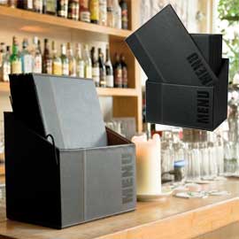 MENU-Box TRENDY con 20 PORTA MENU' NERO