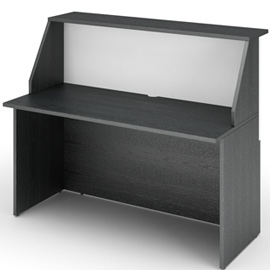 MODULO RECEPTION SOPRALZO+DESKTOP 140x76x117cm NERO VEN. /BIANCO - PRESTIGE