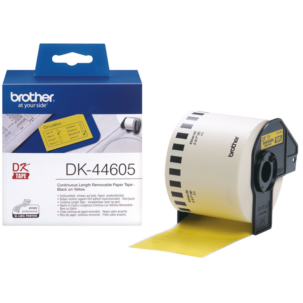 NASTRO ADES IN CARTA NERO/GIALLO 62MM - 30.48 METRI LUNGHEZZA CON ADESIVO REMOVI