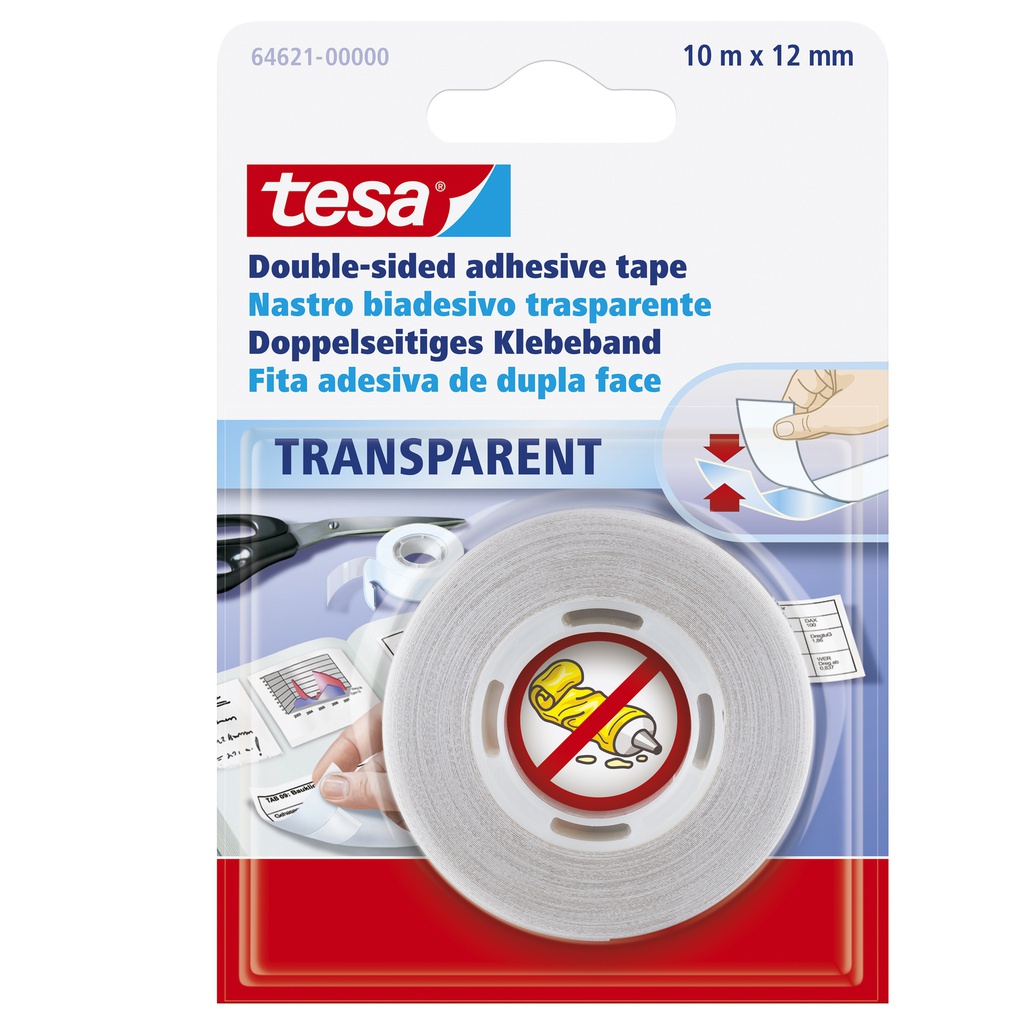 NASTRO BIADESIVO 10MTX12MM TRASPARENTE (BLS 64-621 TESA