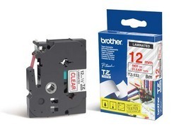 NASTRO BROTHER TZE-132 12MMx8MT ROSSO/TRASPARENTE
