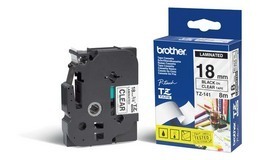 NASTRO BROTHER TZE-141 18MMx8MT NERO/TRASPARENTE