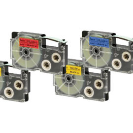 NASTRO CASIO 9MM X 8MT NERO SU ROSSO