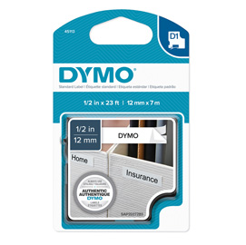 NASTRO DYMO TIPO D1 (12MMX7M NERO/BIANCO 450130