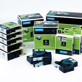 NASTRO DYMO TIPO D1 (19MMX7MT NERO/BLU 458060