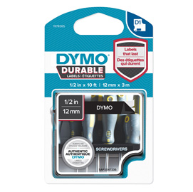 NASTRO DYMO TIPO D1 DURABLE (12MMX3MT BIANCO/NERO 1978365