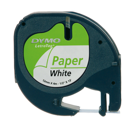 NASTRO IN CARTA DYMO LETRATAG 12MMX4M BIANCO 912000