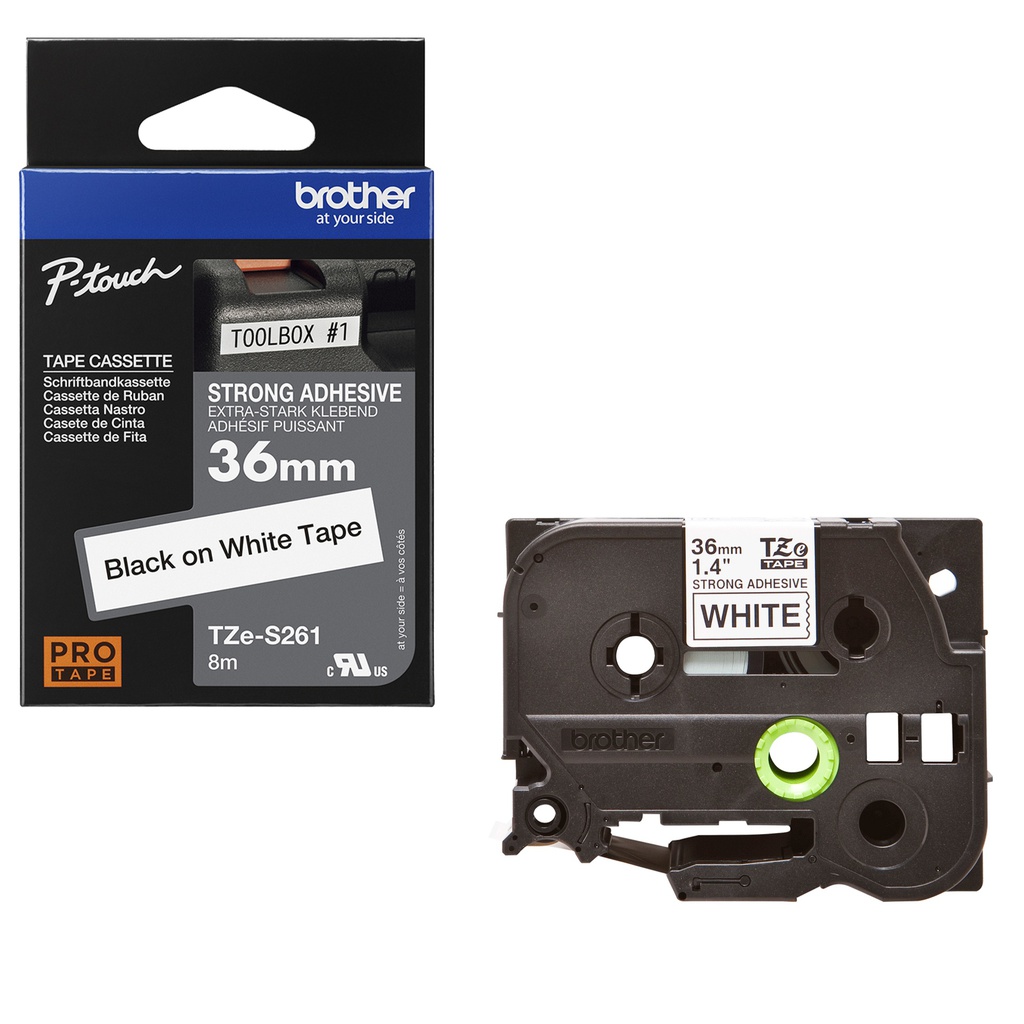 NASTRO LAM.CON ADESIVO RESIST.TZE-S261 36MMx8MT NERO/BIANCO