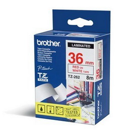 NASTRO LAMINATO BROTHER TZE-262 36MMx8MT ROSSO/BIANCO