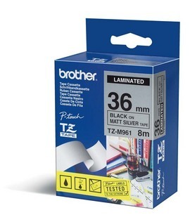 NASTRO METALLIZZATO OPACO TZE-M961 36MMx8MT NERO/ARGENTO OPACO