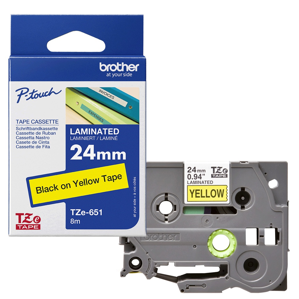NASTRO NERATZE-651 SU FONDO GIALLO PT 9200PC PT 9200DX 24MM
