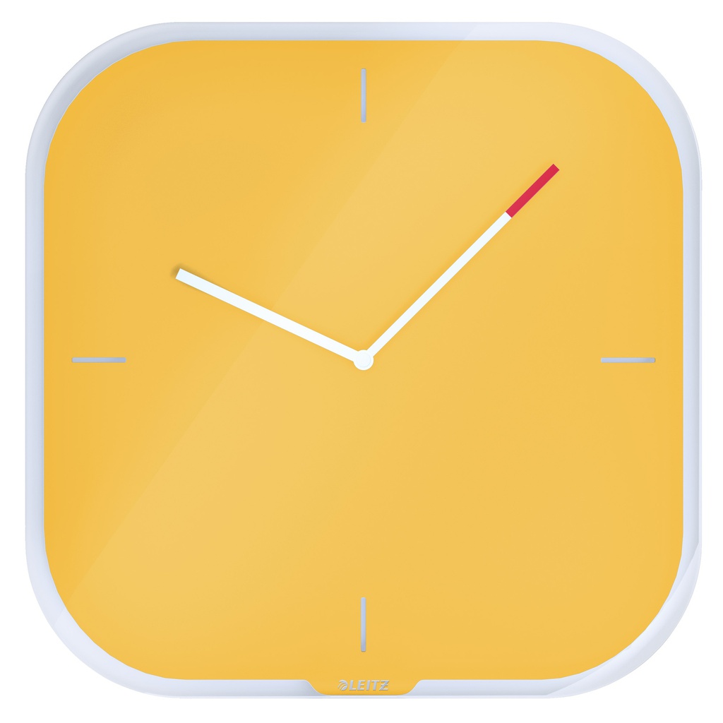 Orologio da parete silenzioso in vetro giallo Cosy Leitz