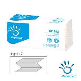 Pacco 143 asciugamani piegati a Z goffrato onda+ Ecolabel Papernet
