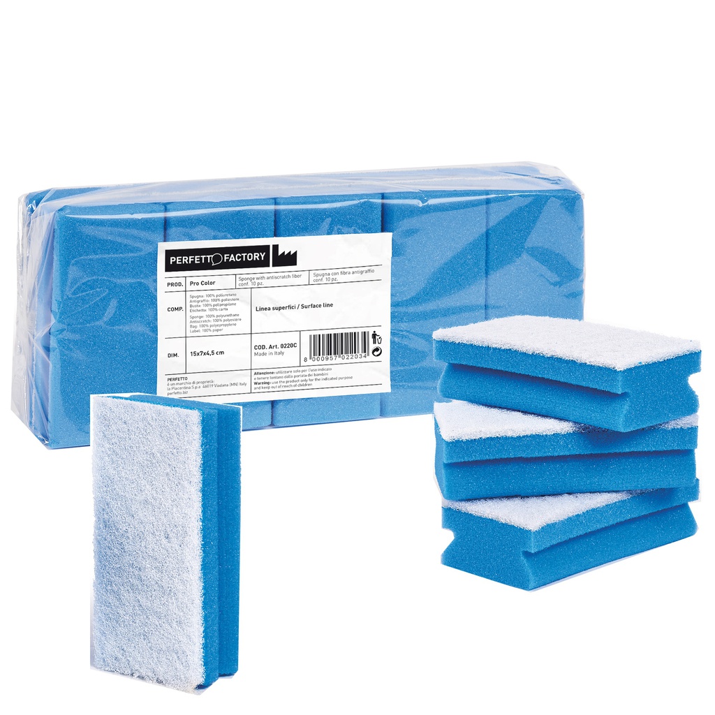 Pack 10 Spugne azzurro Pro Color PerfettoFactory
