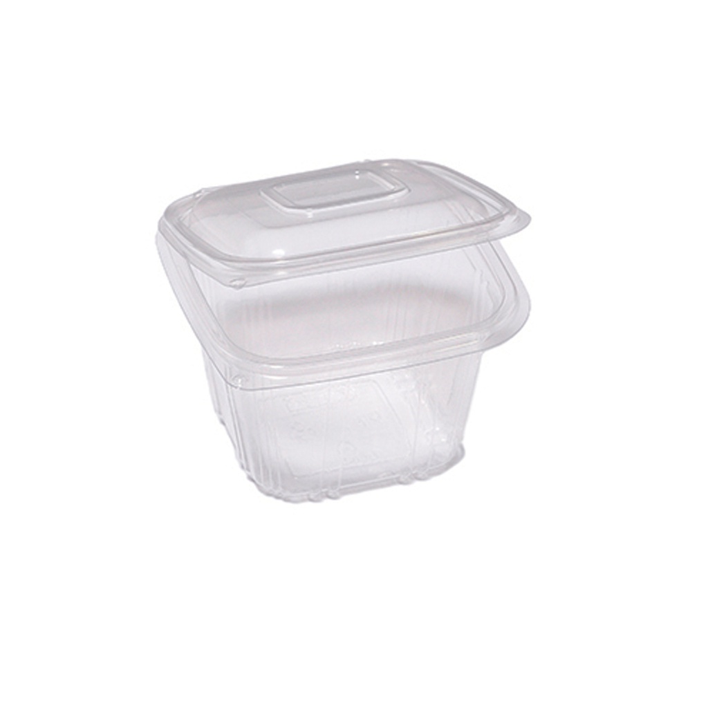 Pack 50 contenitori in PP coperchio incernierato 12x12cm H7,5cm Europack QC0-500