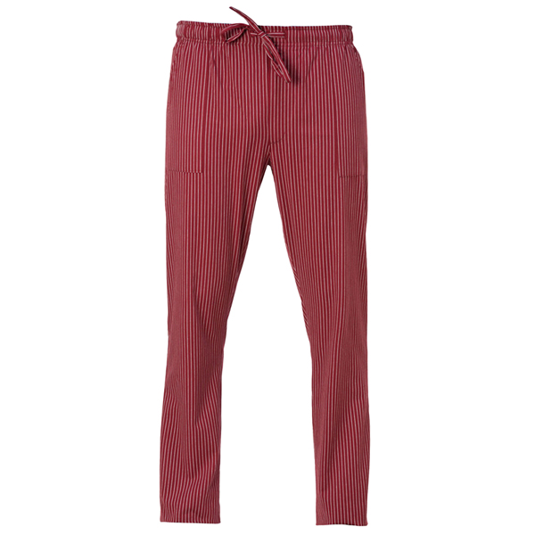 ***Pantalone da cuoco Enrico Tg. XL gessato bordeaux
