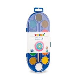 PASTIGLIE ACQUERELLO IN 12 COLORI D 30mm PRIMO
