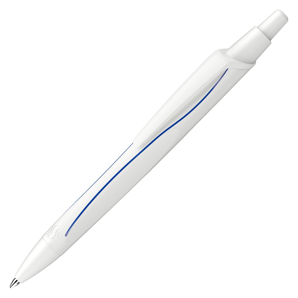 Penna a sfera a scatto Reco punta M fusto bianco/inchiostro blu Schneider