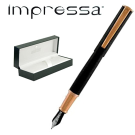 PENNA STILOGRAFICA IMPRESSA NERO-ROSEGOLD punta M MONTEVERDE