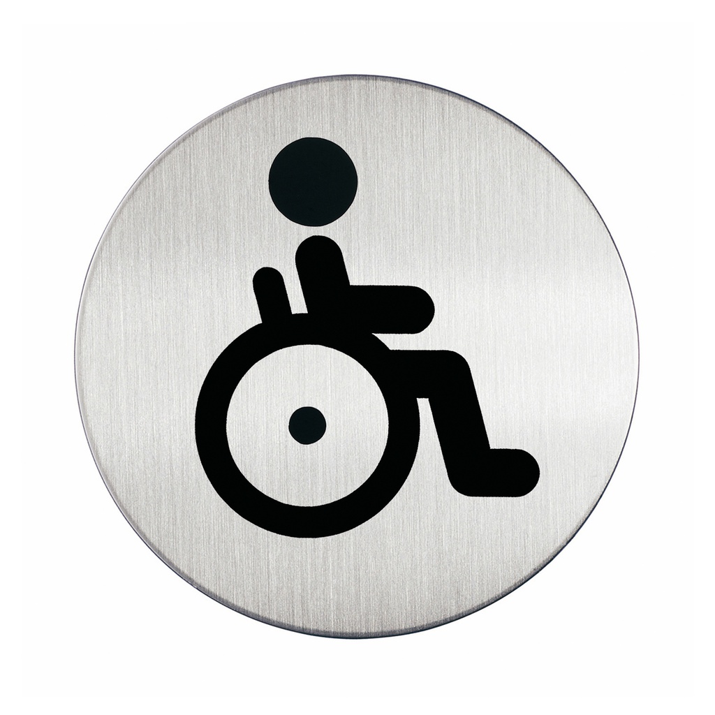 PITTOGRAMMA D 8,3cm 'TOILETTE DISABILI' IN ACCIAIO