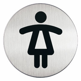 PITTOGRAMMA D 8,3cm 'TOILETTE DONNA' IN ACCIAIO