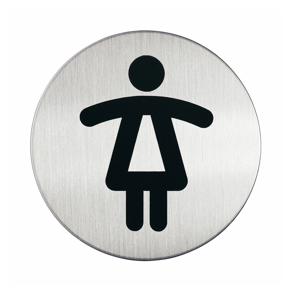 PITTOGRAMMA D 8,3cm 'TOILETTE DONNA' IN ACCIAIO