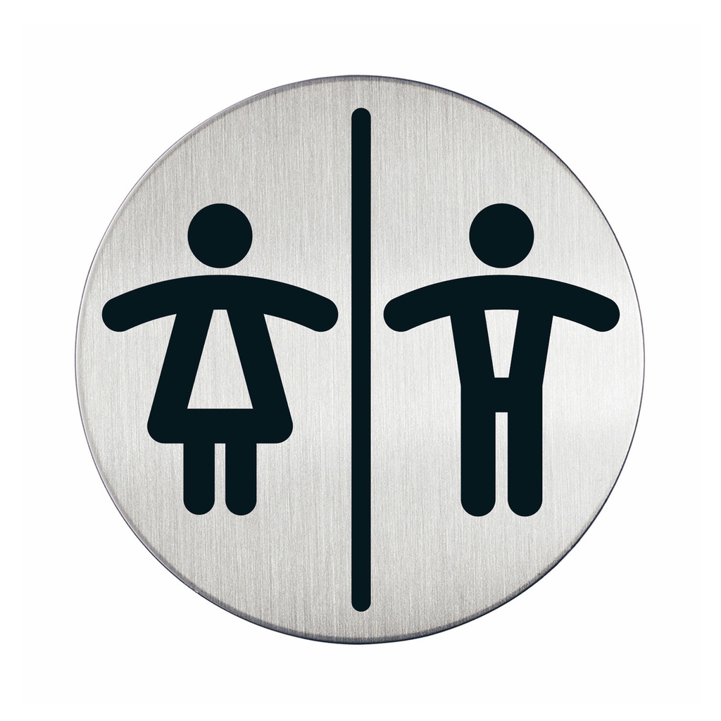 PITTOGRAMMA D 8,3cm 'TOILETTE UOMO/DONNA' IN ACCIAIO