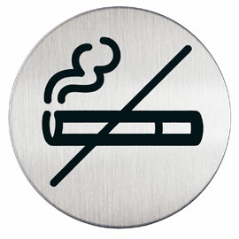 PITTOGRAMMA D 8,3cm 'ZONA NON FUMATORI' IN ACCIAIO