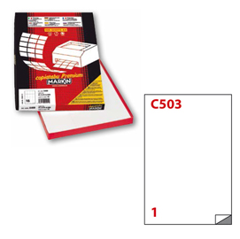 Poliestere adesivo C/503 bianco opaco 50fg A4 210x297mm (1et/fg laser Markin