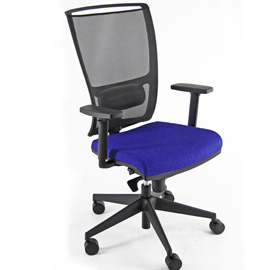 Poltrona semidirezionale Zoe ZOEA blu/nero con braccioli regolabili