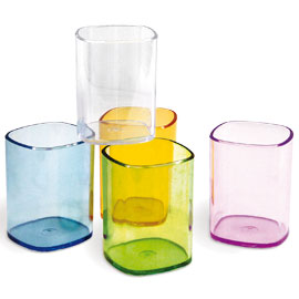 PORTAPENNE BICCHIERE TRASPARENTE ARANCIO ARDA