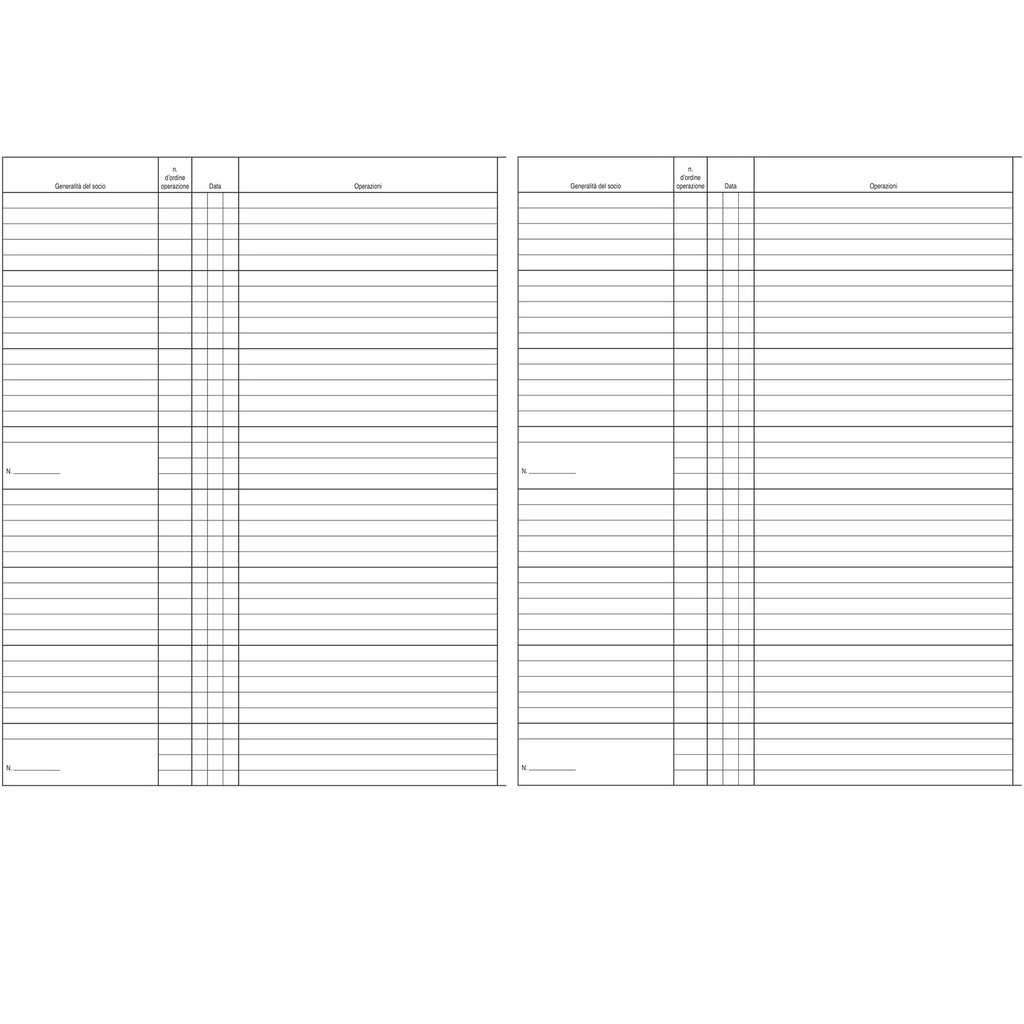 REGISTRO LIBRO SOCI SPA/SRL 31X24,5 47PAG. E2376
