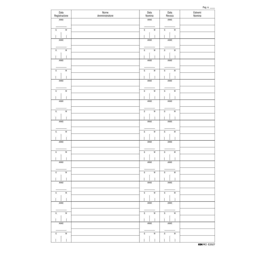 REGISTRO NOMINA/REVOCA AMMINISTRATORE 297X210mm 16PAG E2527