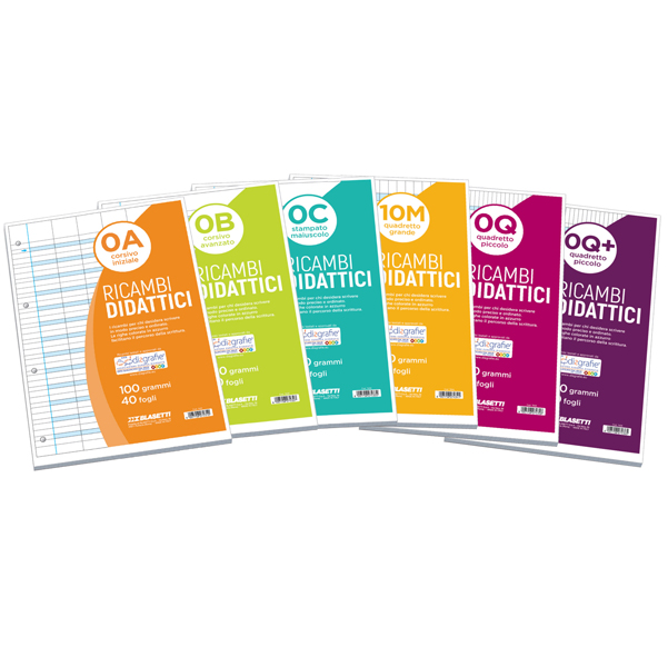 Ricambi Didattici forati f.to A4 40 fogli carta 100gr rigo di 3a (0B Blasetti