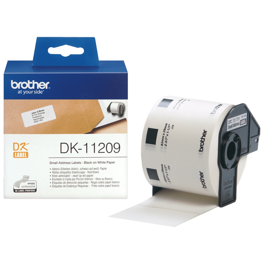 ROTOLO 800 ETICHETTE 29X62MM NERO/BIANCO IN CARTA