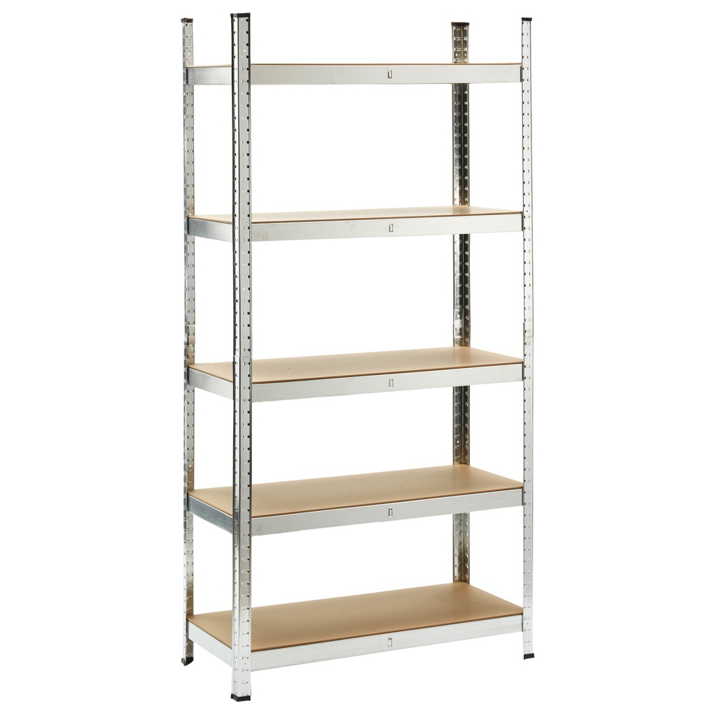 Scaffale in metallo e MDF a 5 ripiani
