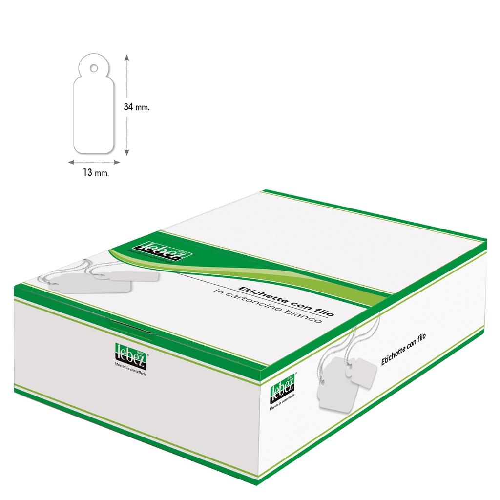 SCATOLA 1000 ETICHETTE CON FILO A386 (13X34MM