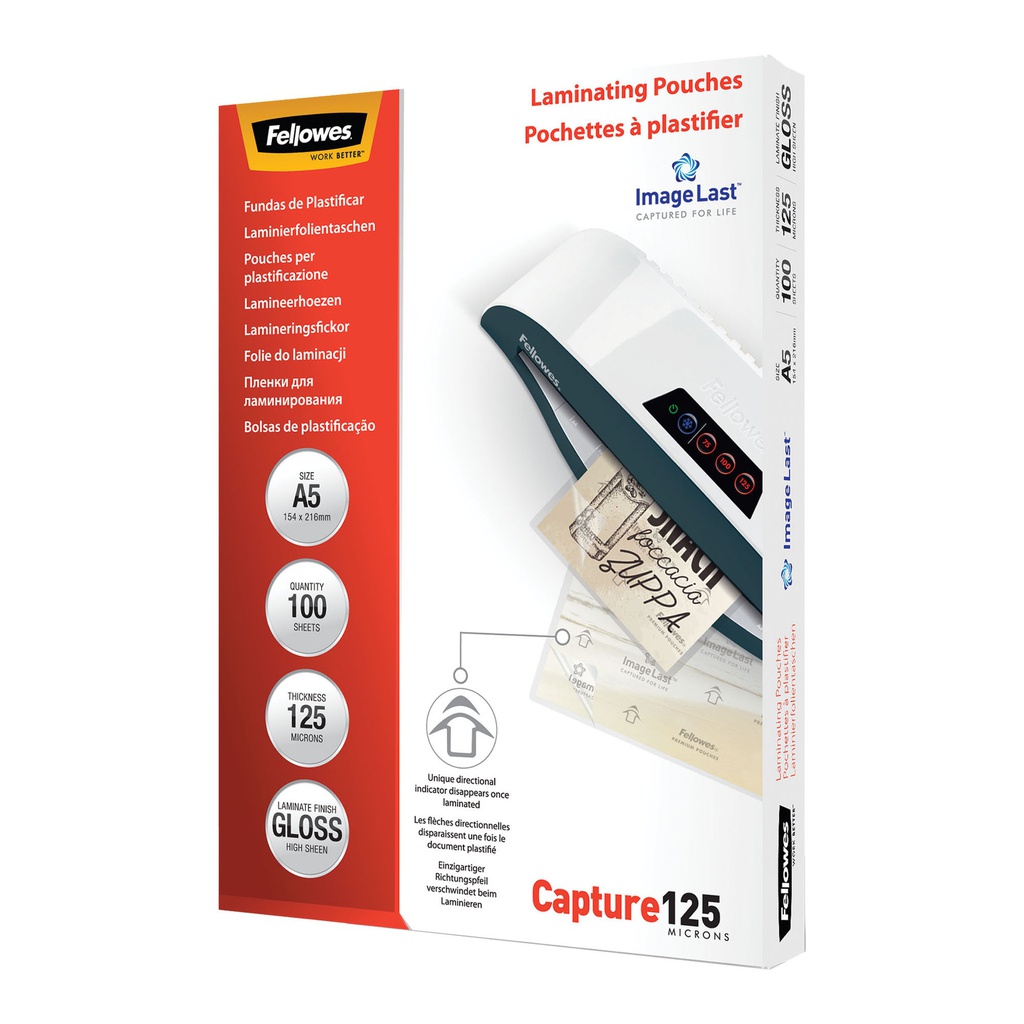 Scatola 100 pouches CAPTURE125 125mic A5 Fellowes