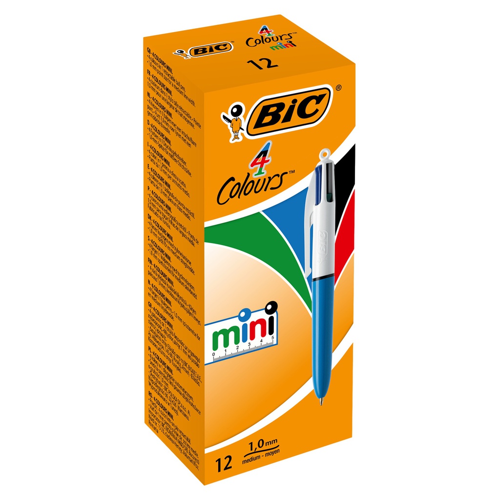 Scatola 12 penna sfera scatto COLOURS MINI 1,0mm BIC