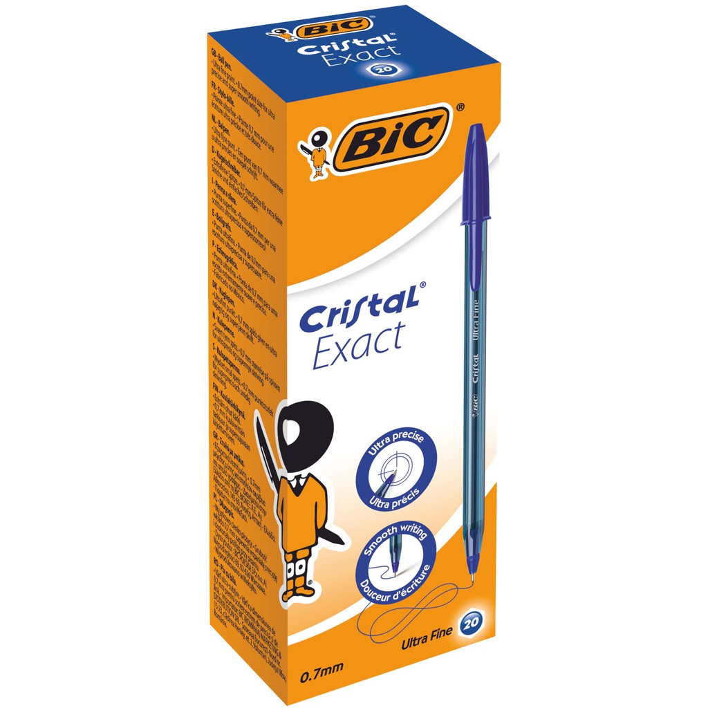Scatola 20 penna sfera con cappuccio Cristal® Exact 0.7mm blu BIC®