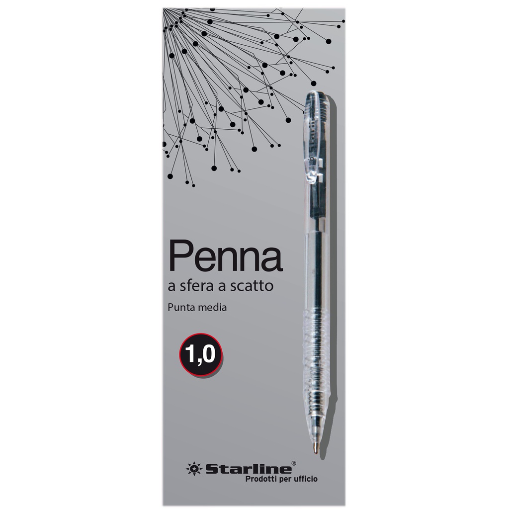 SCATOLA 20 PENNE SFERA SCATTO NERO 1.0mm STARLINE