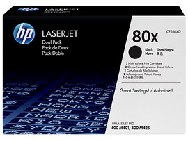SCATOLA 2 CARTUCCE DI STAMPA NERO HP LASERJET CF280X