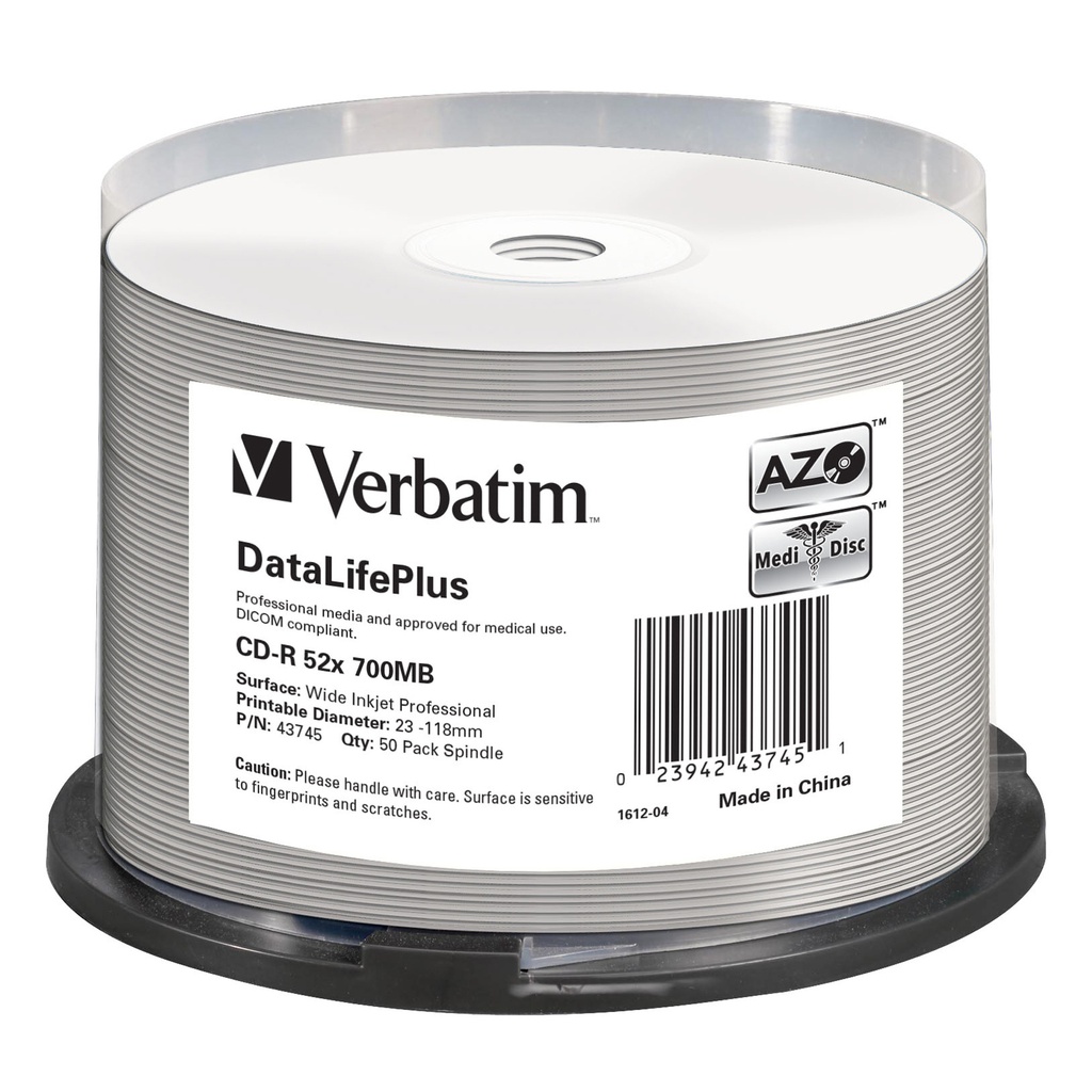 SCATOLA 50 CD-R BULK DATALIFEPLUS SPIND. 1X-52X 700MB STAMP.WIDE INKJET PHOTO