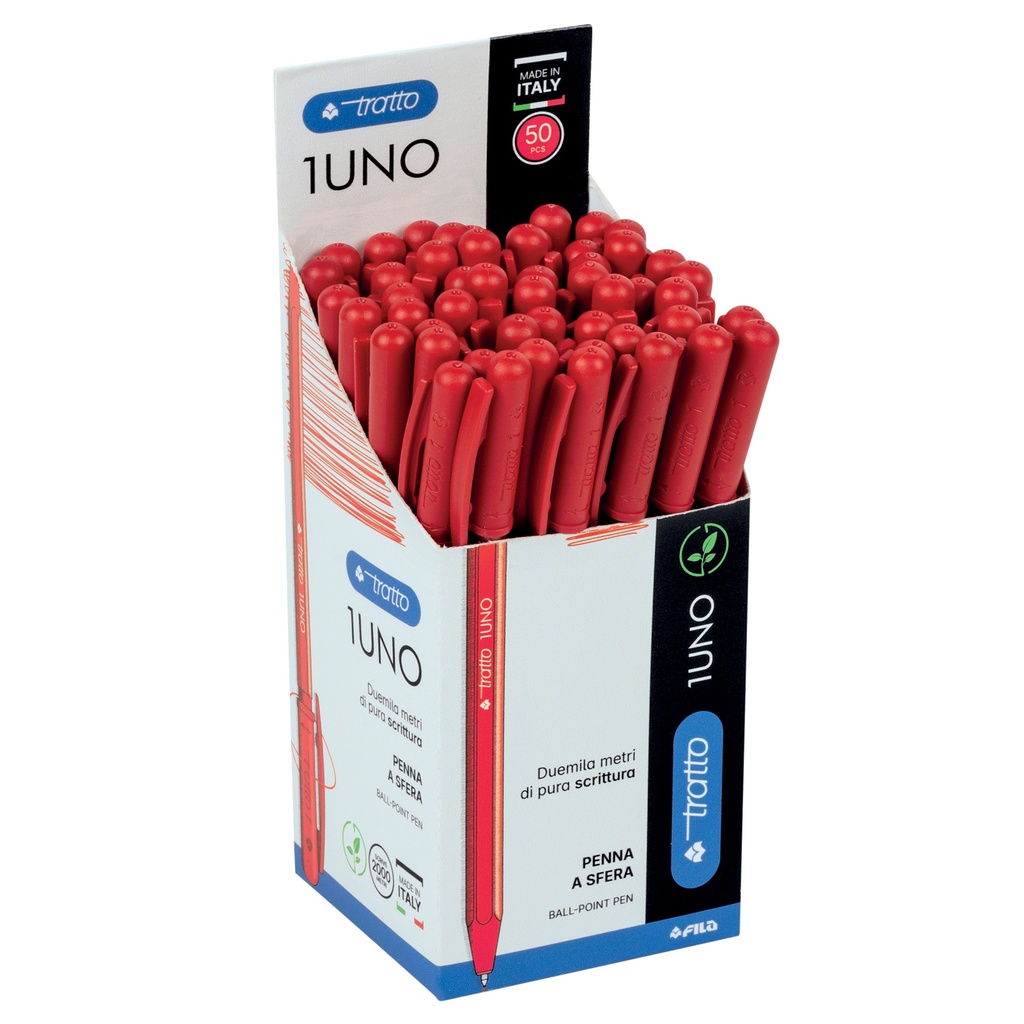 Scatola 50 penna rosso Tratto 1 Green punta media 1.0mm